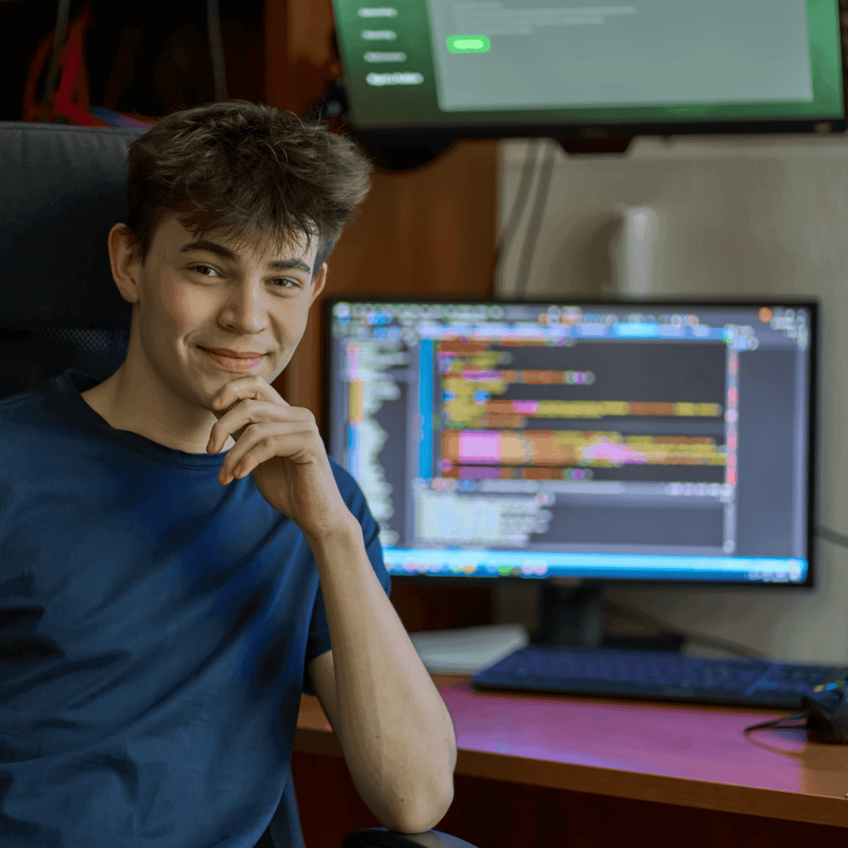 Ado confiant devant son code Python