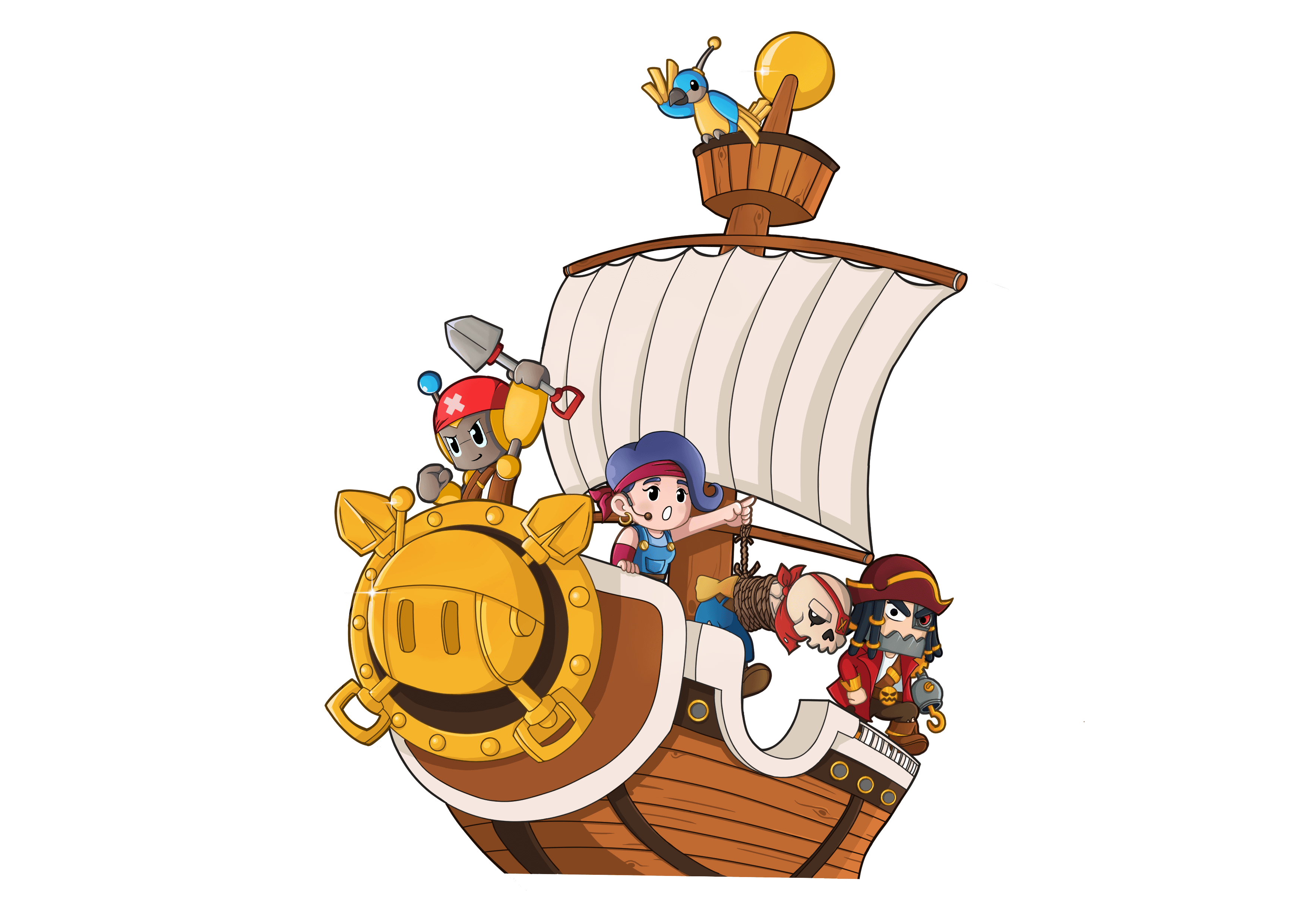 Cody et ses amis sur un bateau — Coding Park Family