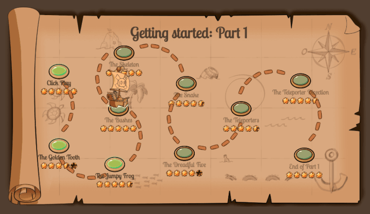 Carte des niveaux Golden Quest