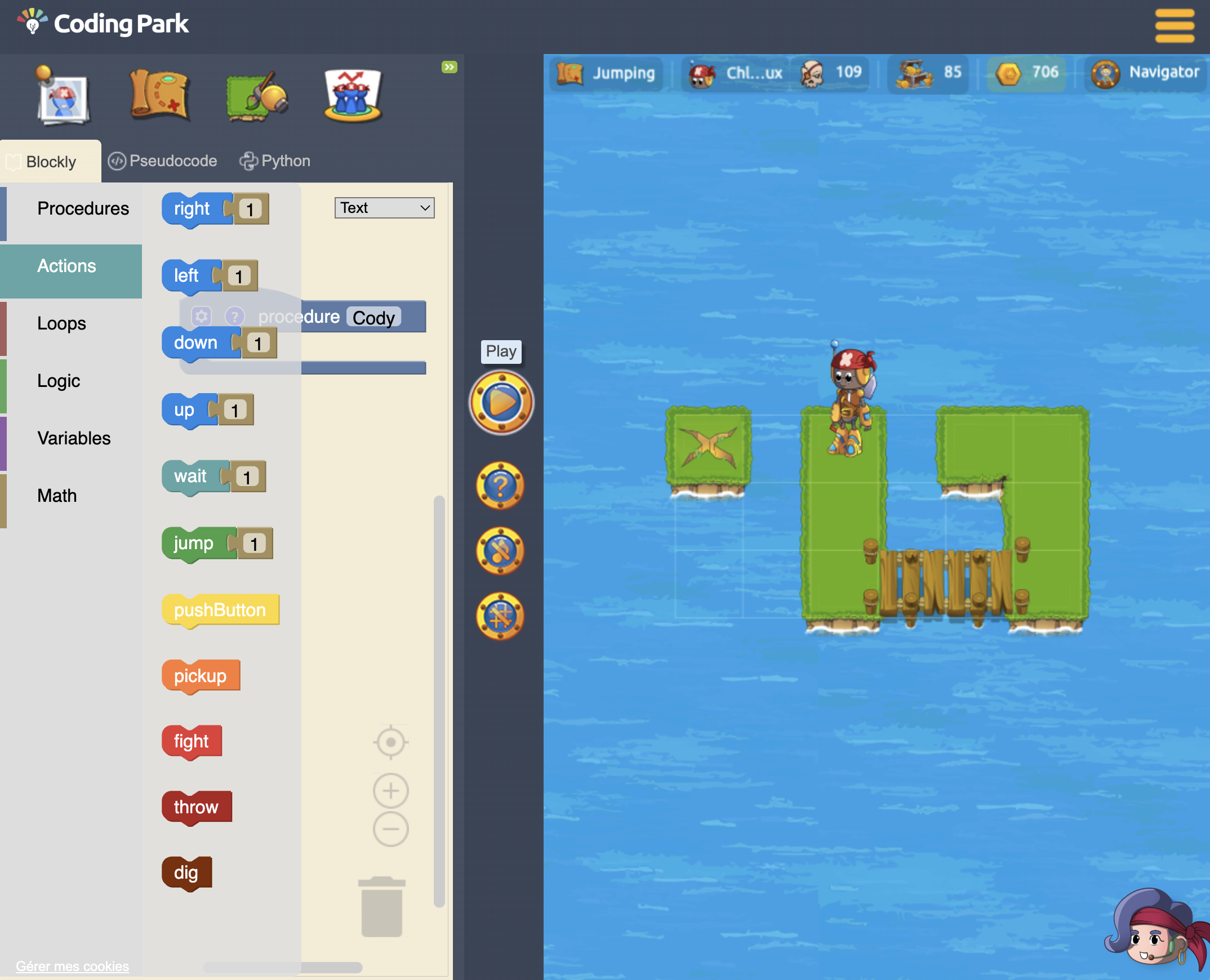 Children learning coding from visual blocks to Python with Golden Quest